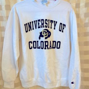 White University of Colorado Champion crew neck